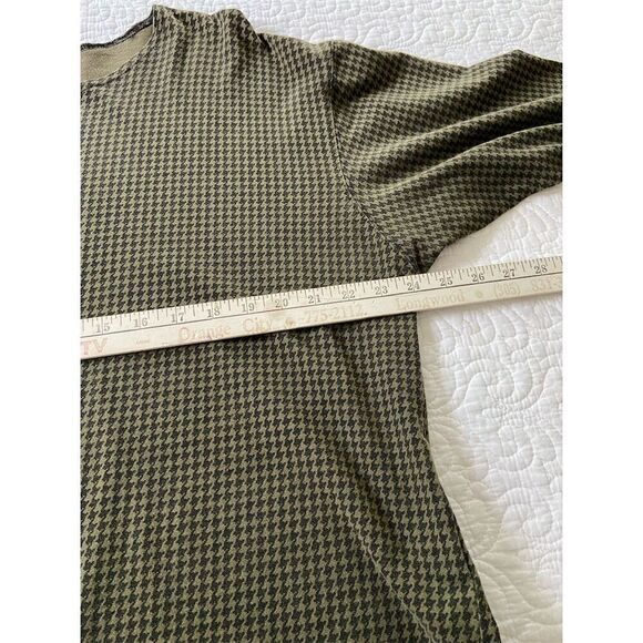 TAPEMEASURE Vintage Houndstooth Tunic Olive Green Boat Neck Lagenlook Size L - Picture 8 of 9
